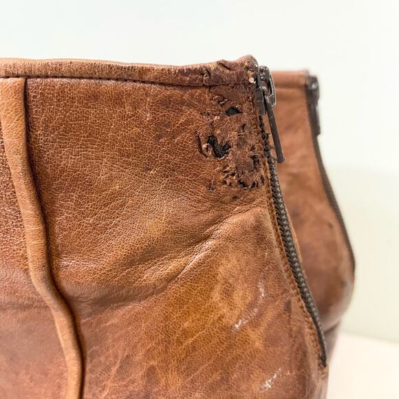 Stuart Weitzman Boots Women 9M Brown Leather Wedge Clog Almond Toe Ankle SPAIN - Picture 9 of 14